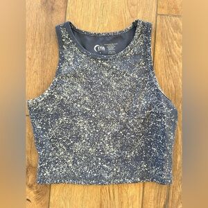 ZYIA Navy Speckled Crop Tank